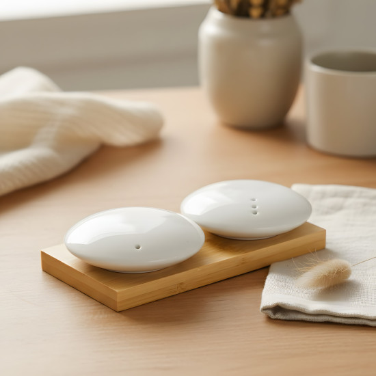 Porcelain Salt Shaker Set - 2 Pcs